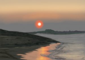 Sunset At The Beach by Frank Deardurff