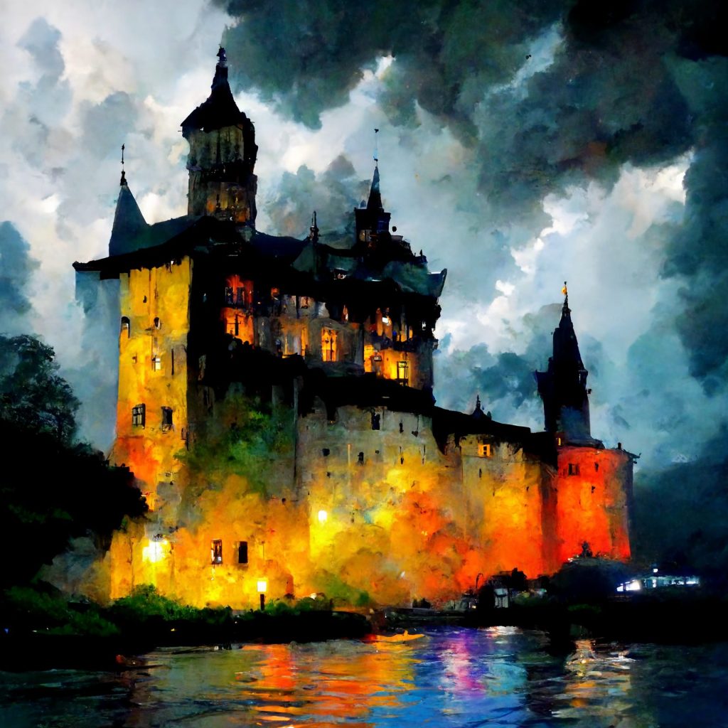 Frank3D A castle on the rhine river in Germany leonid afremov s 12e29aa2 59bd 43ec a535 27090c5d748e