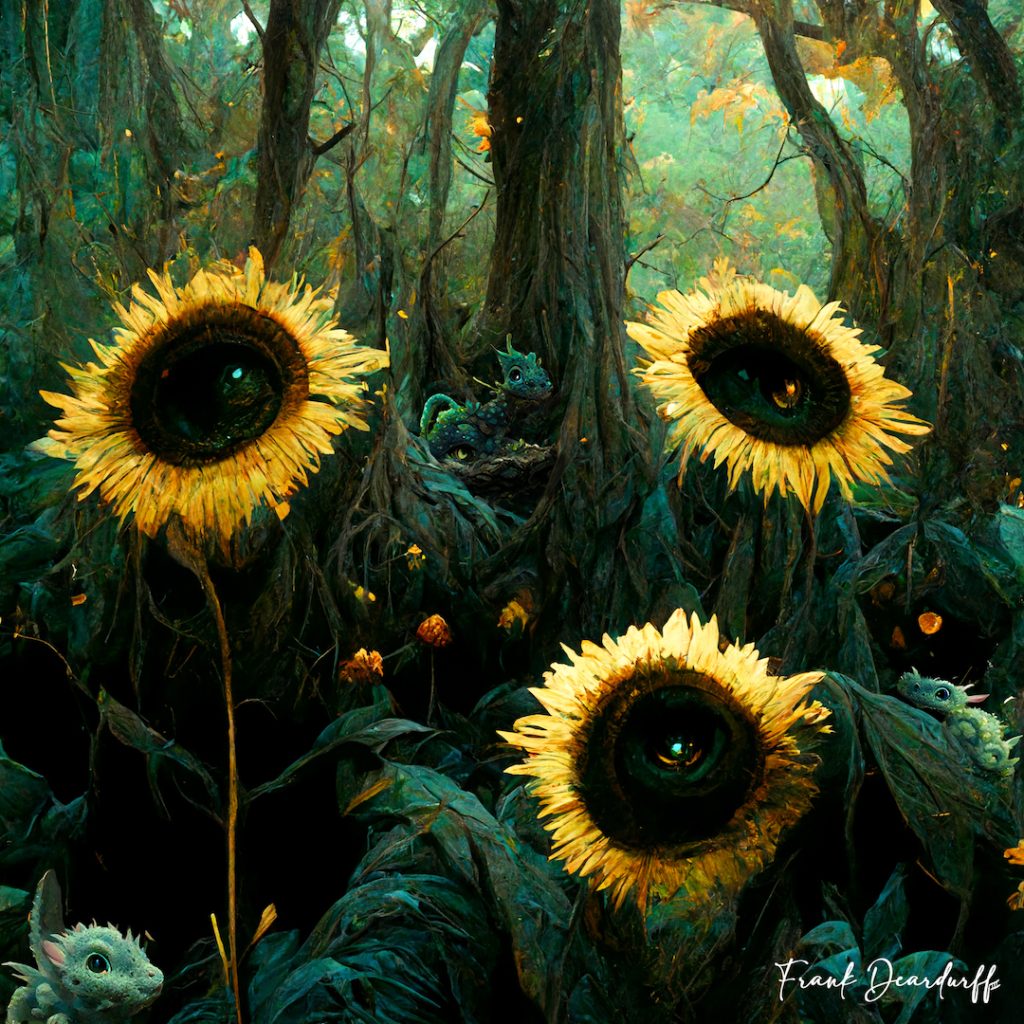 Frank3D sunflower forest dragons