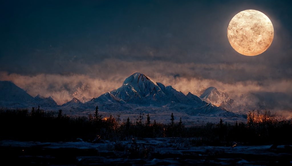 Frank3D Full moon rising behind Denali mountain cinematic light 044b4010 1cdb 4200 84b4 b19b35bff92c