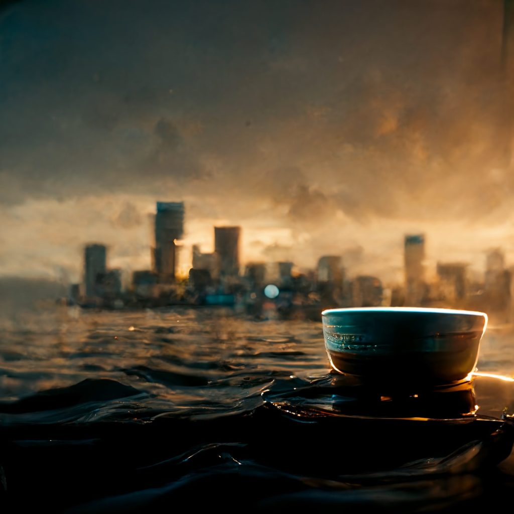 Frank3D island city floating inside a large coffee cup. low cin fe787d41 468b 4649 9ab9 c65b8fedab70