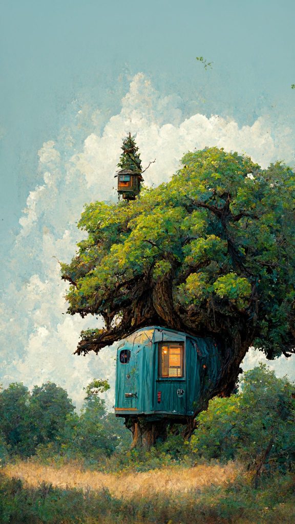 Frank3D tiny home in a big trunked tree summer day 9090bd3e e4bd 495a 9f15 5753a55cc299